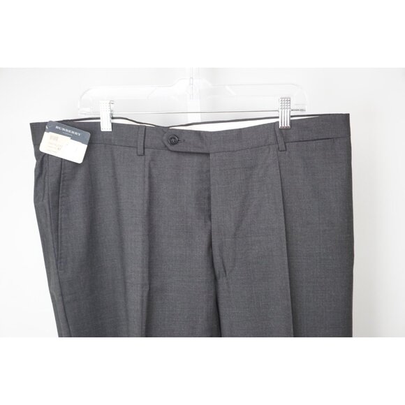 Burberry London Solid Gray S100s Wool Dress Pants Sz 58 NEW